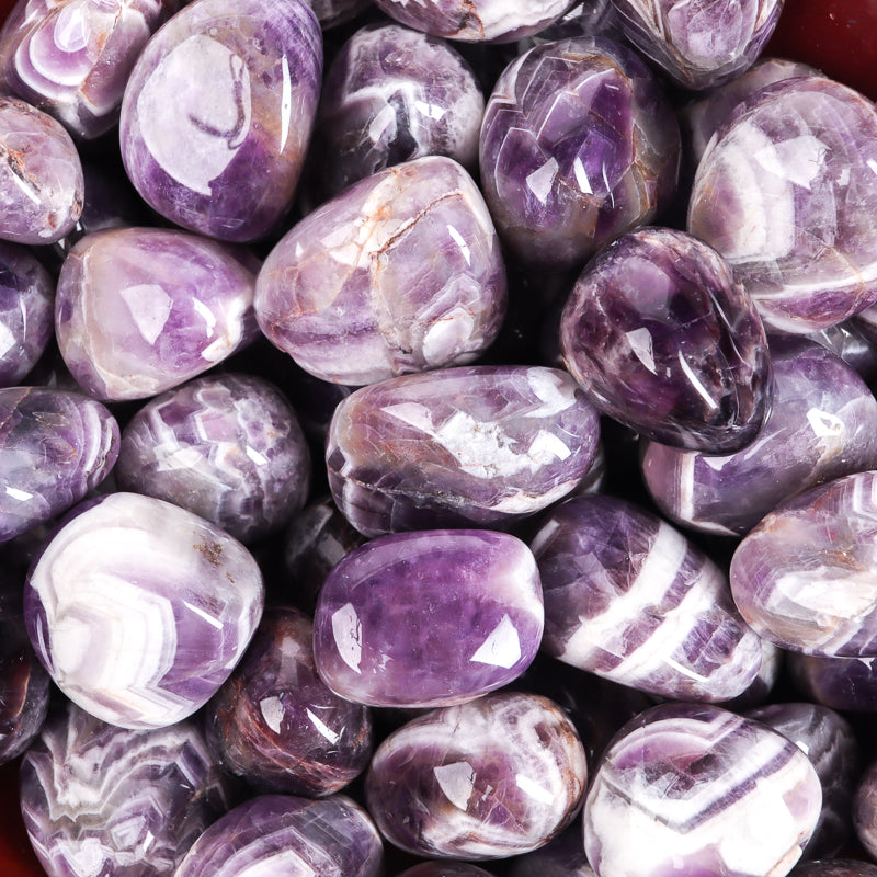 Amethyst Chevron Tumbled Crystal Tumbled Aquarius