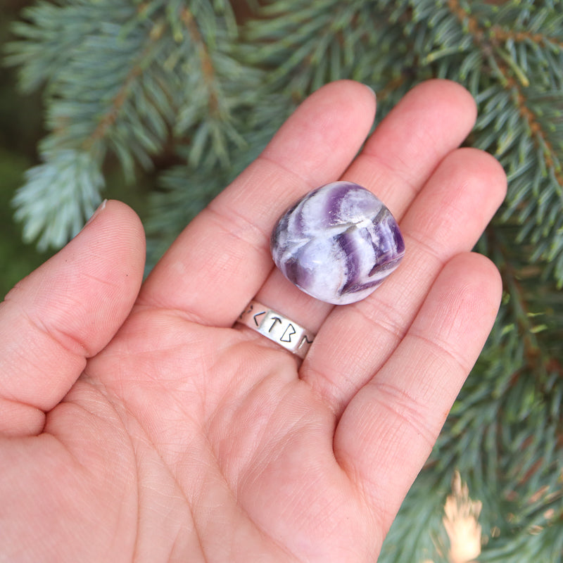 Amethyst Chevron Tumbled Crystal Tumbled Aquarius