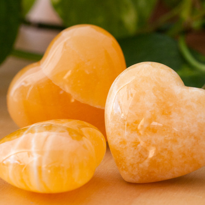 Orange Calcite Heart Crystal Heart Crystal Magic