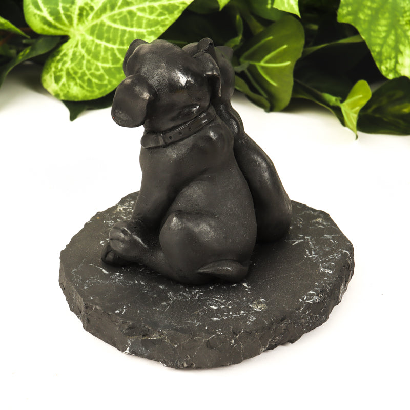Shungite Dog and Cat Cast Crystal Carvings Crystal Magic