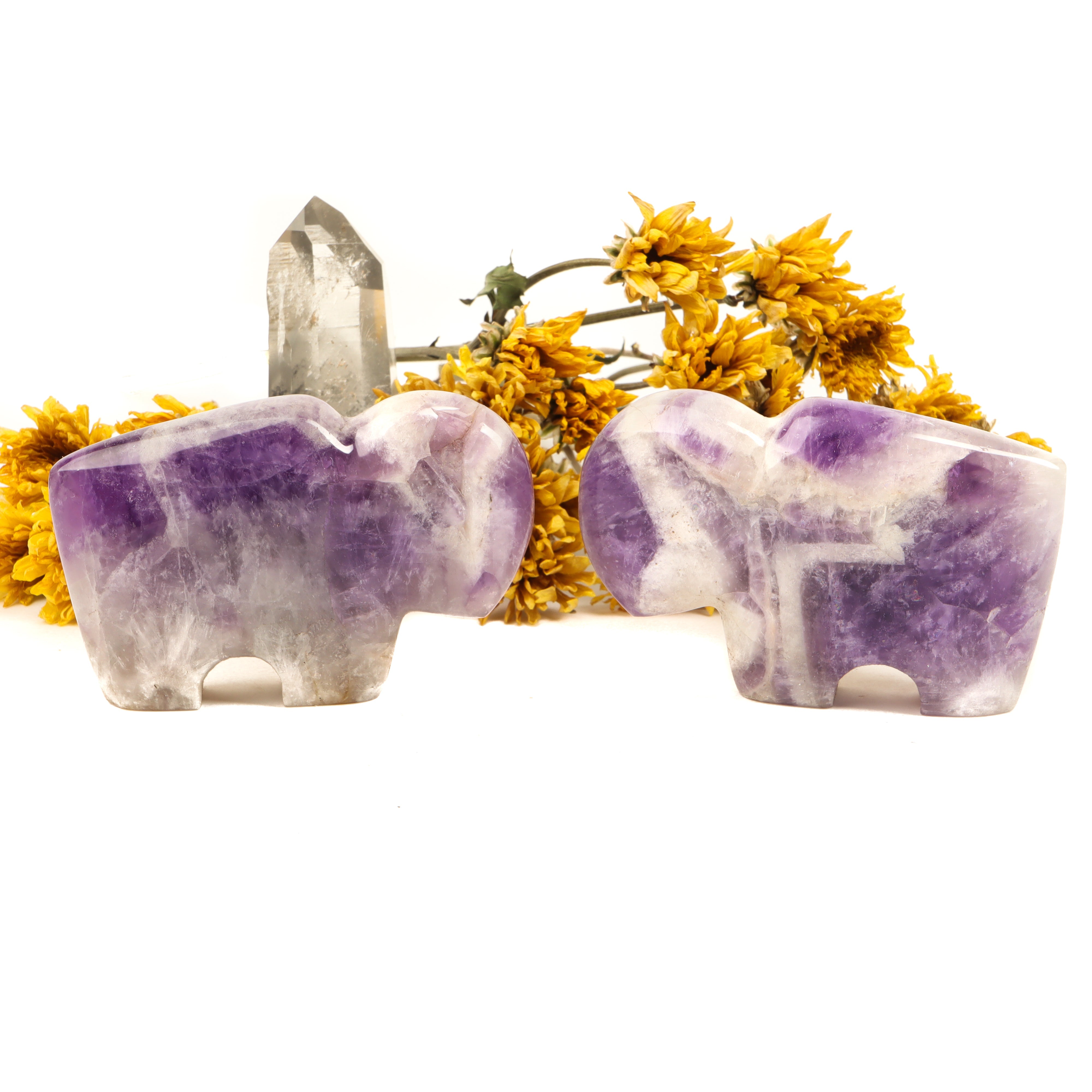 Amethyst Chevron Carved Buffalo Crystal Carving Crystal Magic