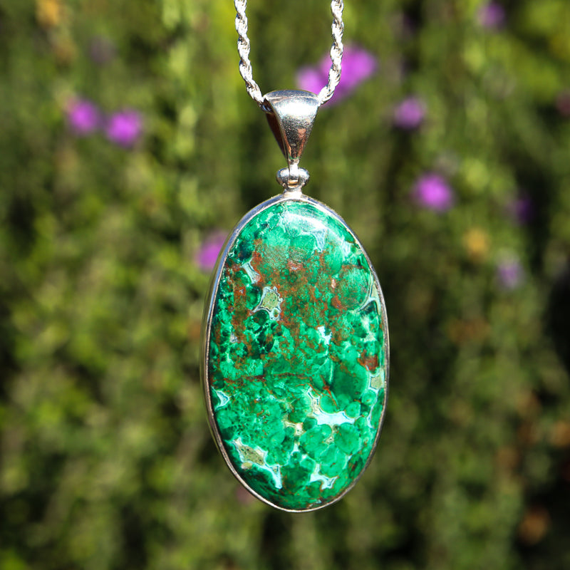 Chrysocolla and Malachite Pendant