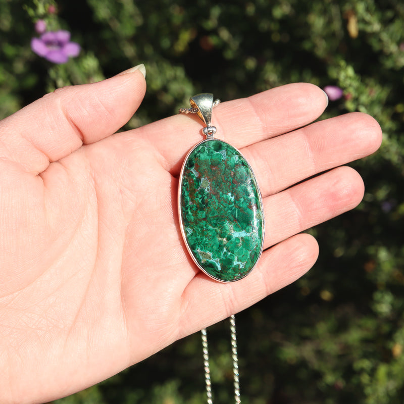 Chrysocolla and Malachite Pendant