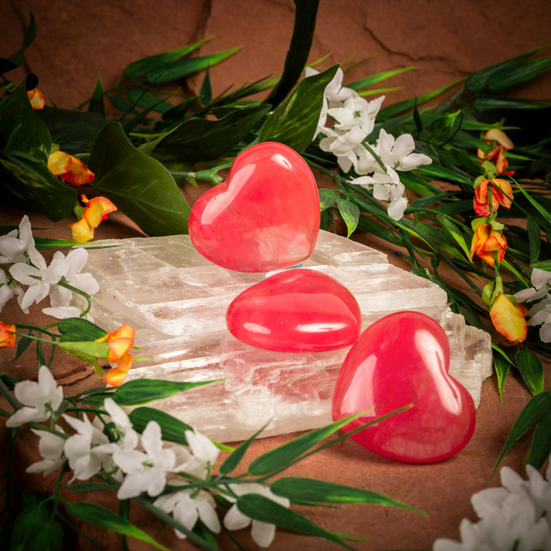 Strawberry Obsidian Heart Crystal Heart Crystal Magic