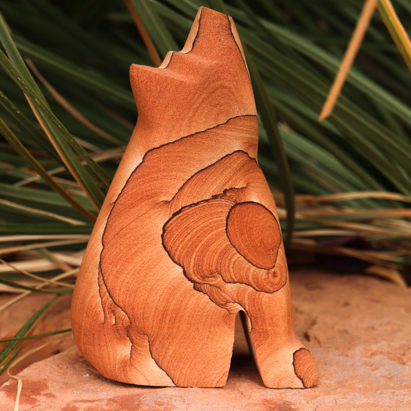 Picture Sandstone Howling Coyote Crystal Carvings Crystal Magic