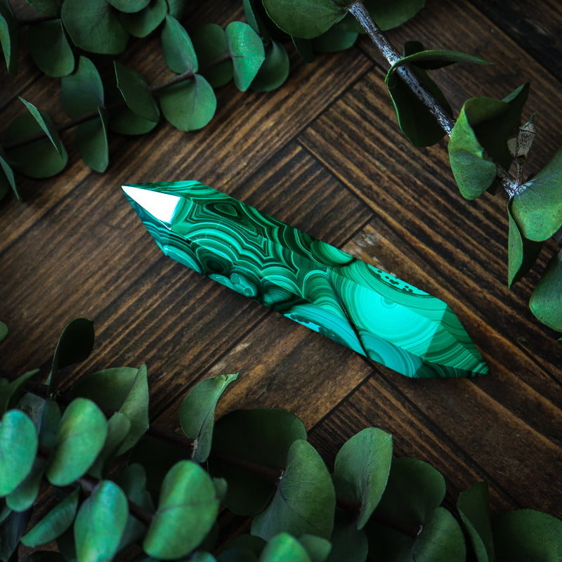 Double Terminated Malachite Point