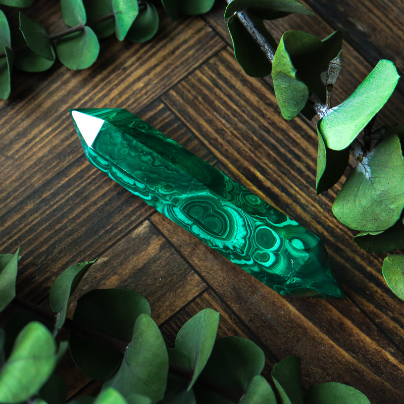 Double Terminated Malachite Point