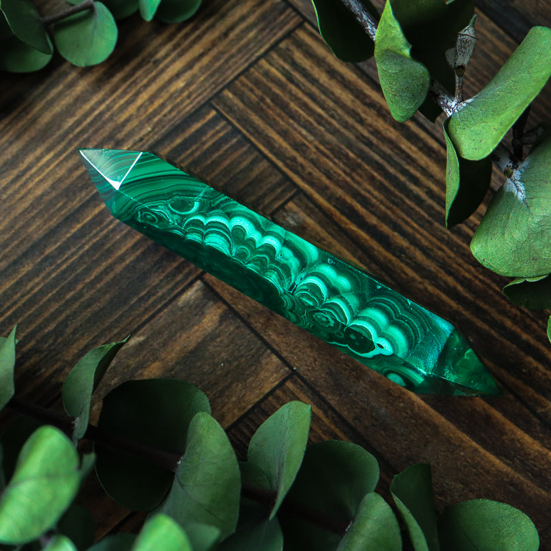 Double Terminated Malachite Point