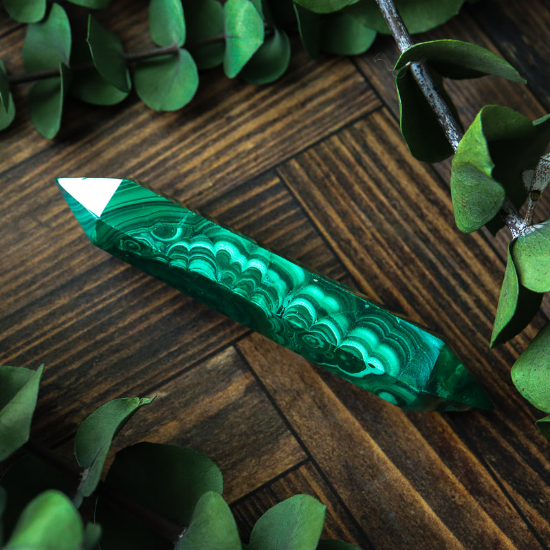 Double Terminated Malachite Point