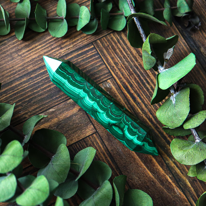 Double Terminated Malachite Point