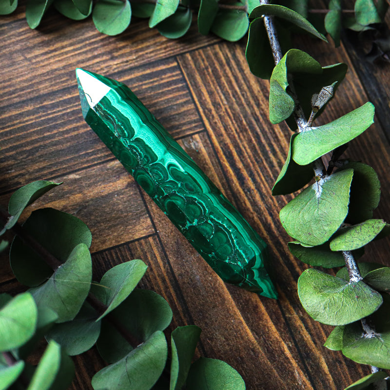 Double Terminated Malachite Point