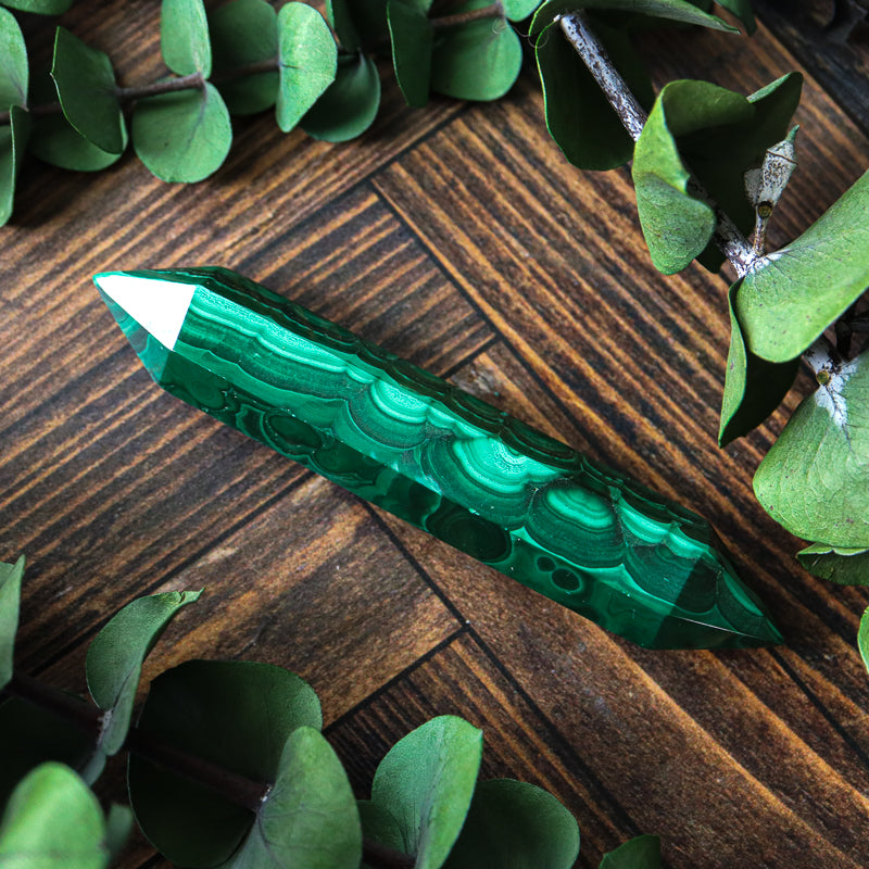 Double Terminated Malachite Point