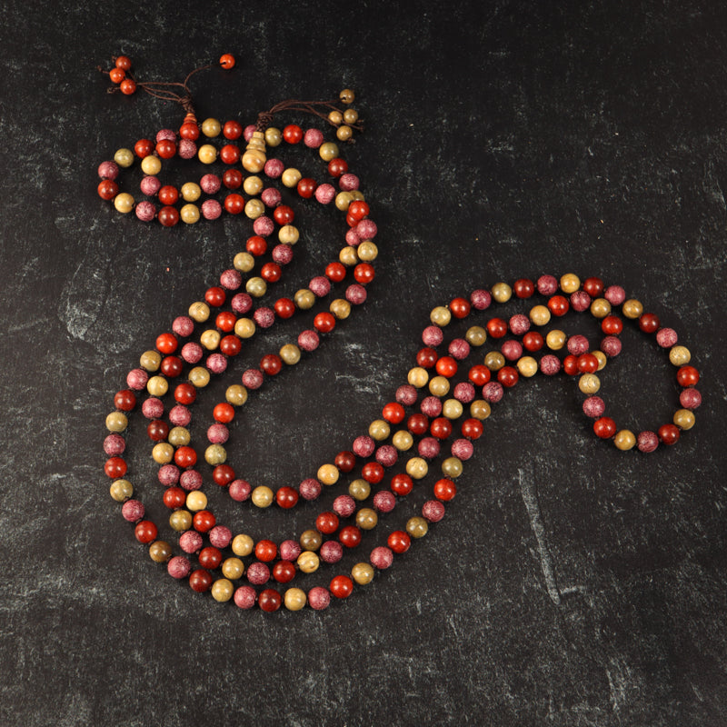 Purpleheart, Dragon Blood, and Verawood Mala Jewelry: Mala Namu Baru