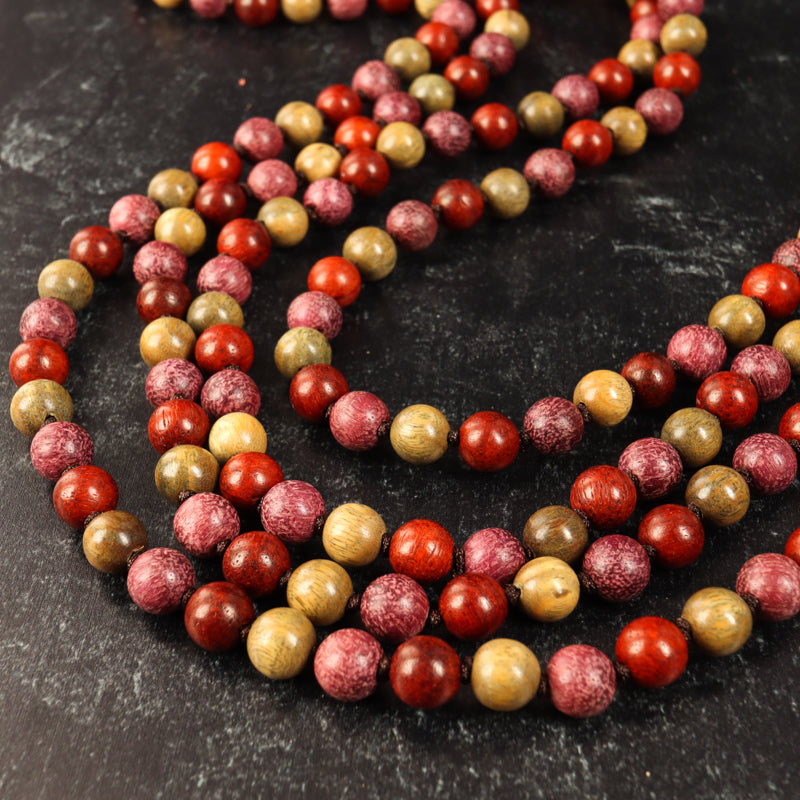 Purpleheart, Dragon Blood, and Verawood Mala Jewelry: Mala Namu Baru