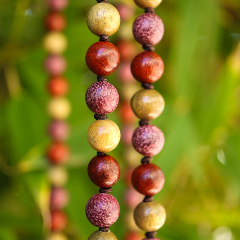 Purpleheart, Dragon Blood, and Verawood Mala Jewelry: Mala Namu Baru