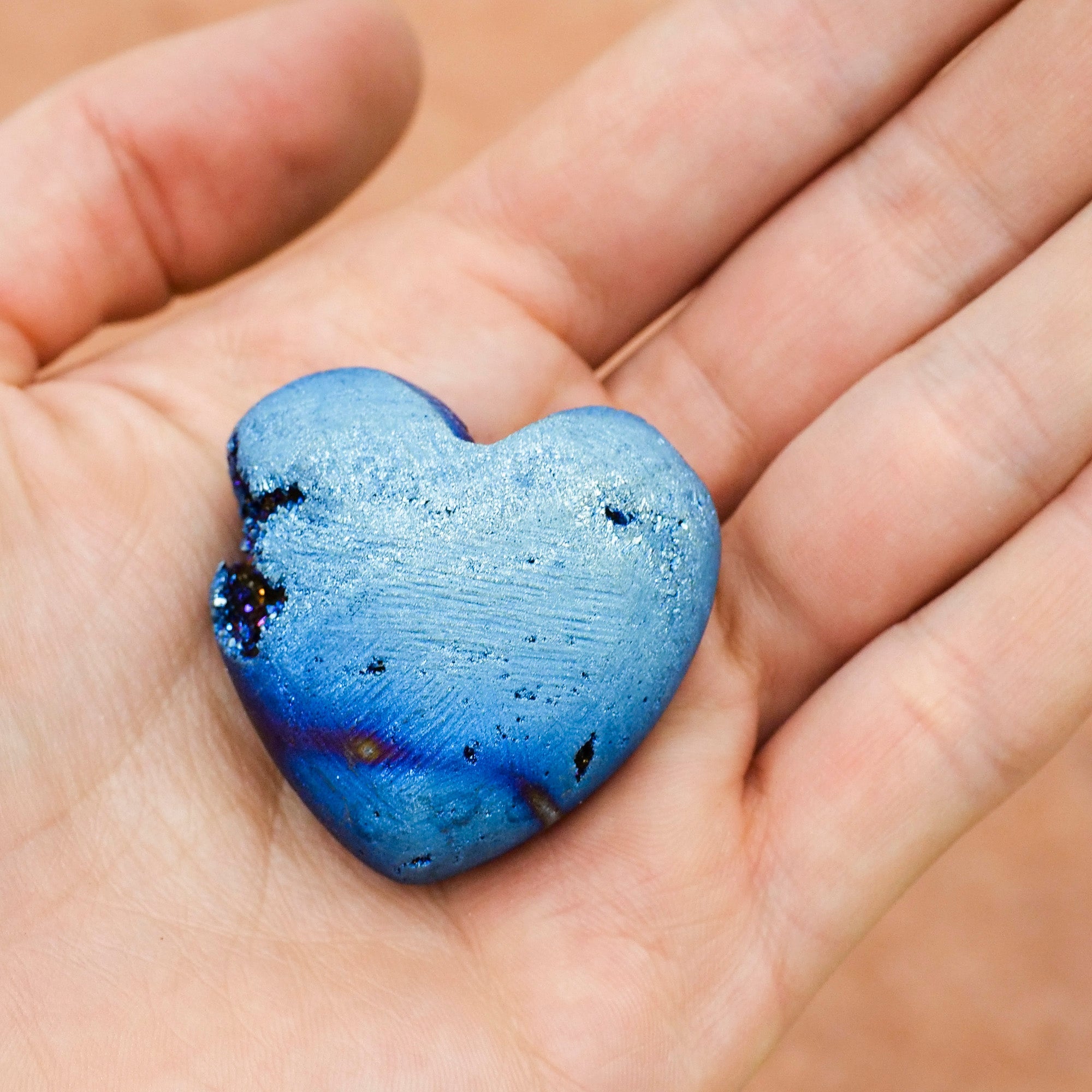 Druzy Aura Quartz Heart Crystal Heart Crystal Magic
