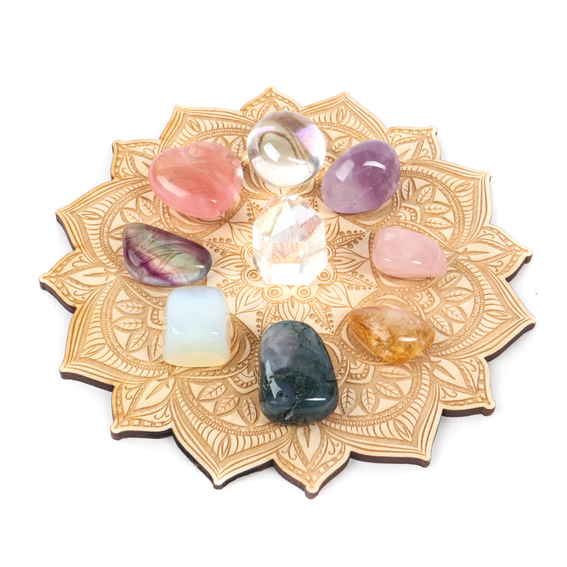 Floral Mandala Crystal Grid Gifts & Decor Zen and Meow