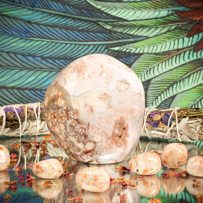 Flower Agate Free Form Crystal Point Crystal Magic