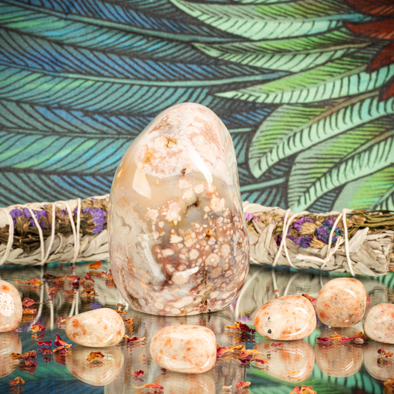 Flower Agate Free Form Crystal Point Crystal Magic