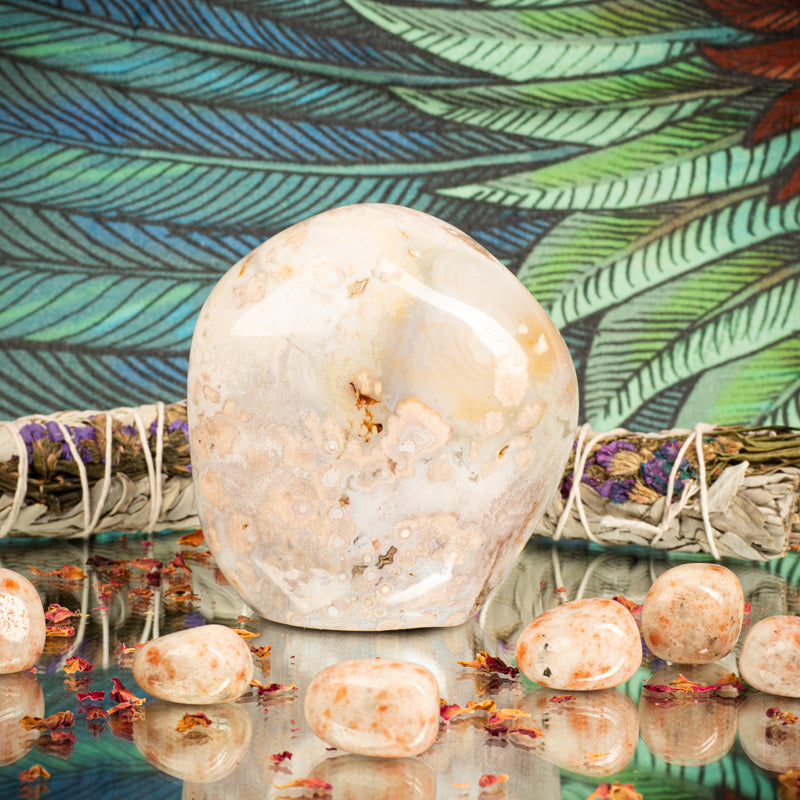 Flower Agate Free Form Crystal Point Crystal Magic