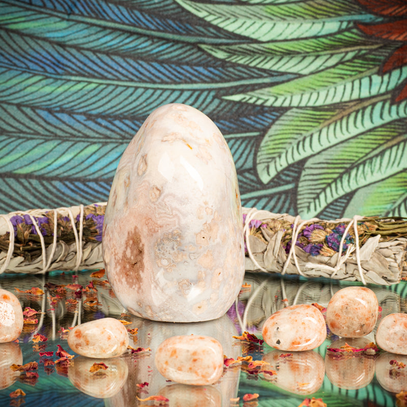 Flower Agate Free Form Crystal Point Crystal Magic