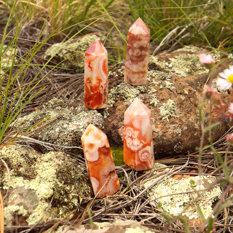Red Flower Agate Point