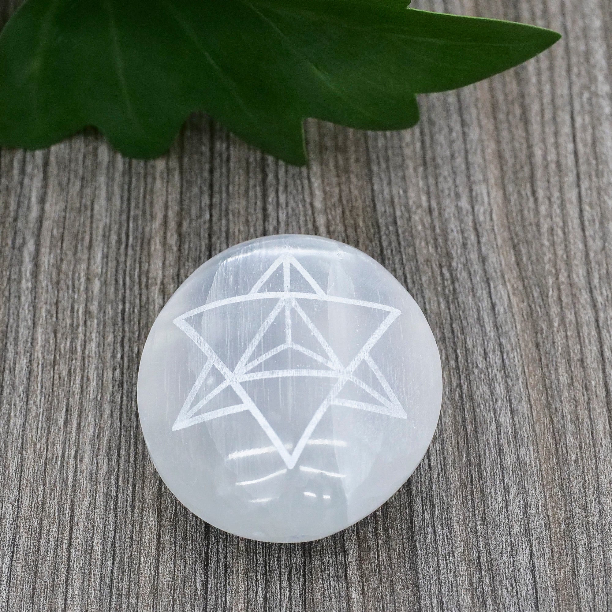 Etched Selenite Palm Stone Crystal Palm Stones Aquarius Merkaba
