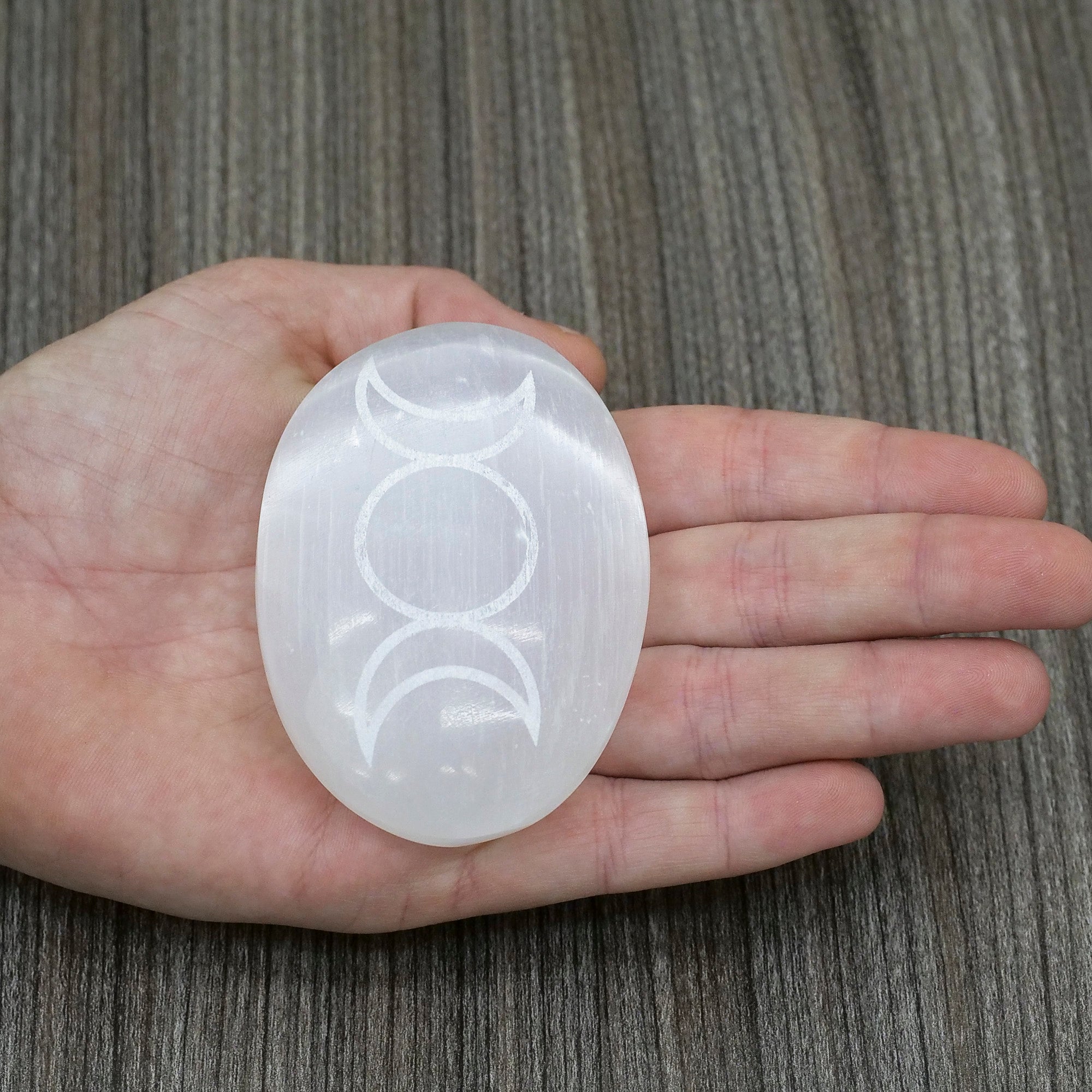 Etched Selenite Palm Stone Crystal Palm Stones Aquarius