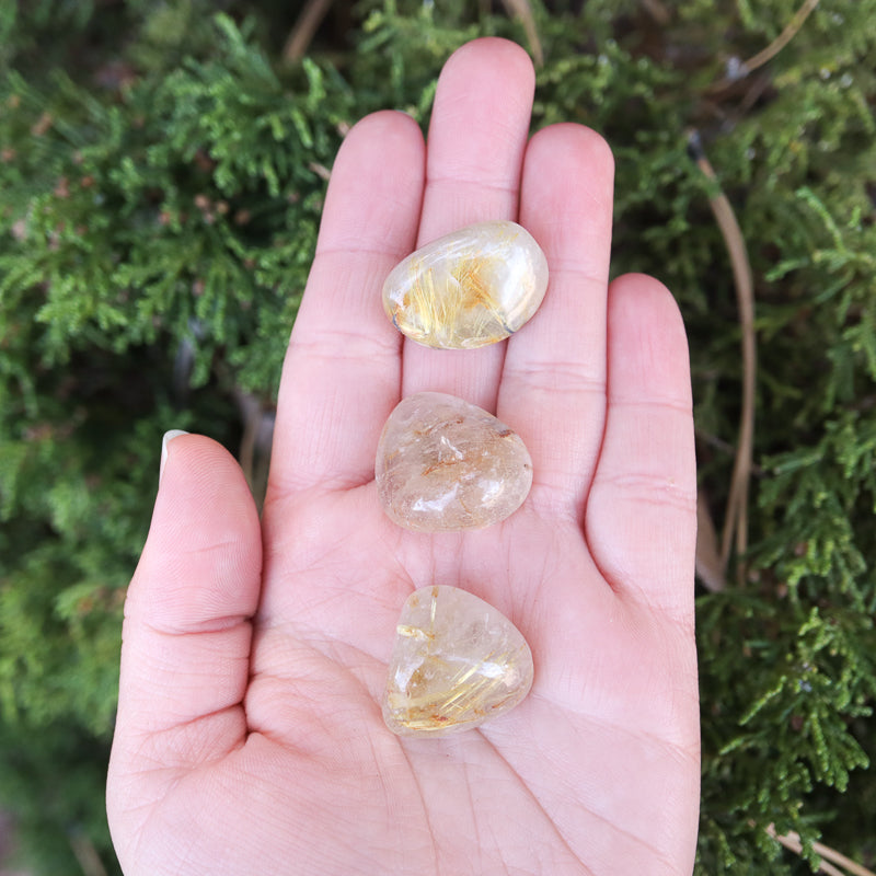 Gold Rutilated Quartz Tumbled Crystal Tumbled Crystal Magic