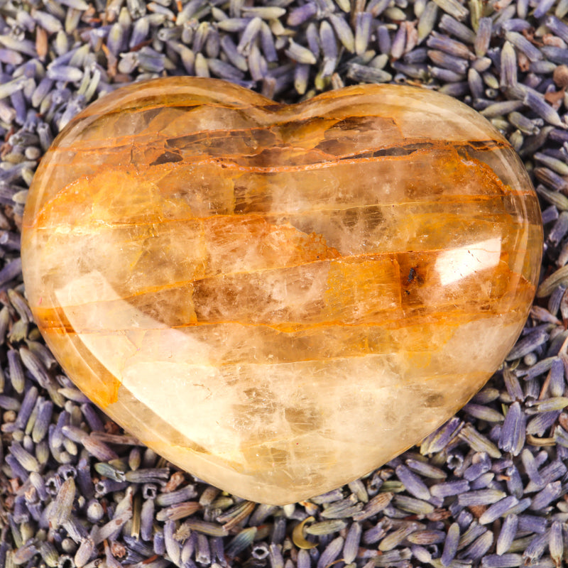 Golden Healer Quartz Heart Crystal Heart Crystal Magic