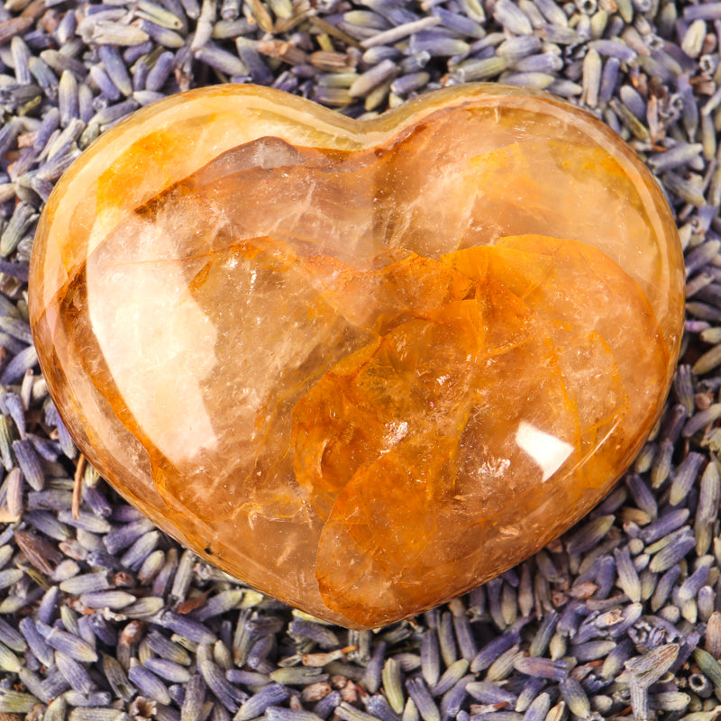 Golden Healer Quartz Heart Crystal Heart Crystal Magic