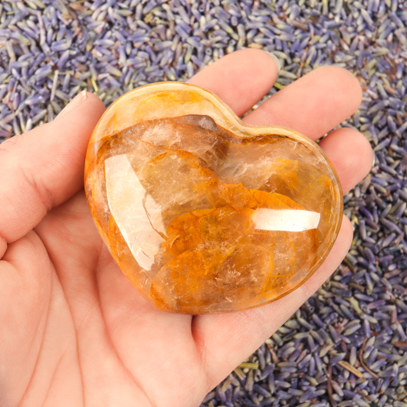 Golden Healer Quartz Heart Crystal Heart Crystal Magic 