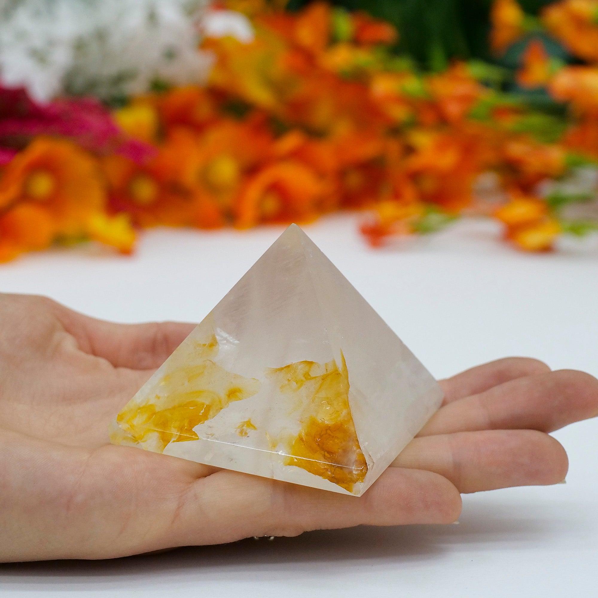 Golden Healer Quartz Pyramid Crystal Pyramid Crystal Magic