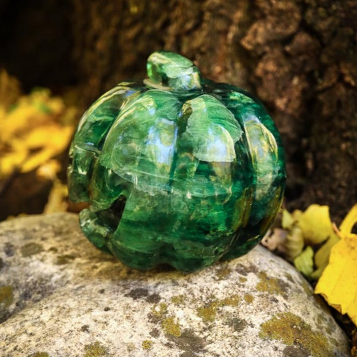 Fluorite Pumpkin Crystal Carvings Aquarius