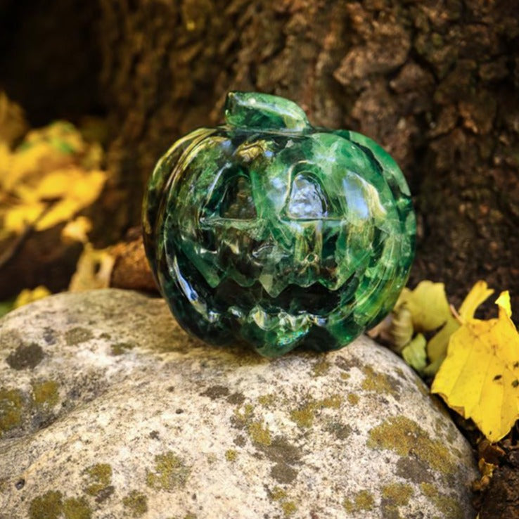 Fluorite Pumpkin Crystal Carvings Aquarius