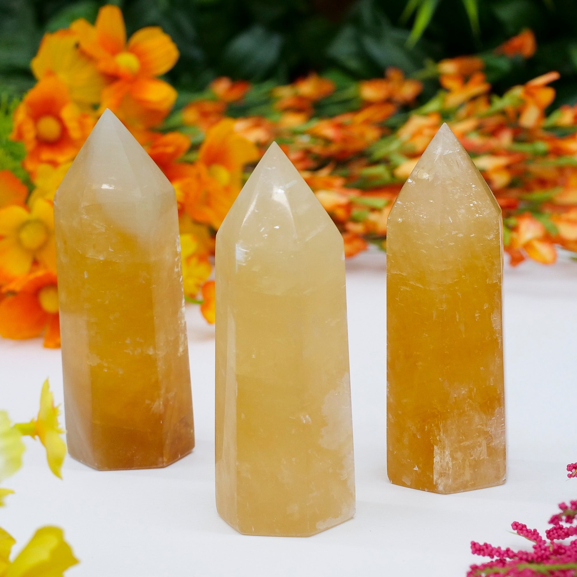 Honey Calcite Point Crystal Point Cancer Sign