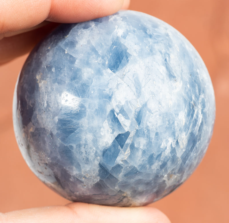 Blue Calcite Sphere Crystal Sphere Aquarius Sign