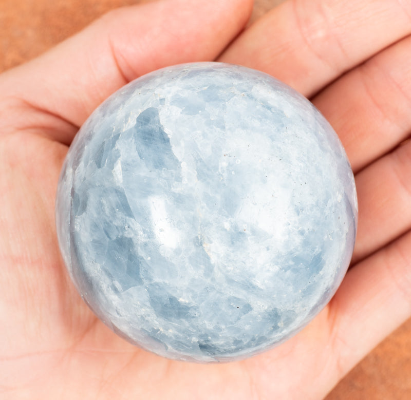 Blue Calcite Sphere Crystal Sphere Aquarius Sign