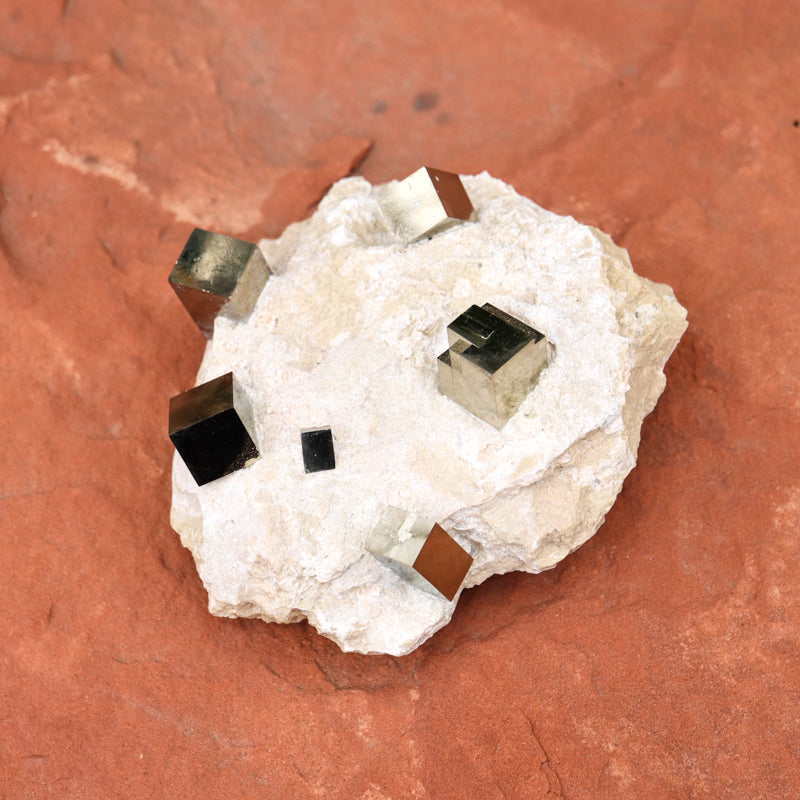 Natural Pyrite Cubes on Matrix Crystal Free Form Crystal Magic