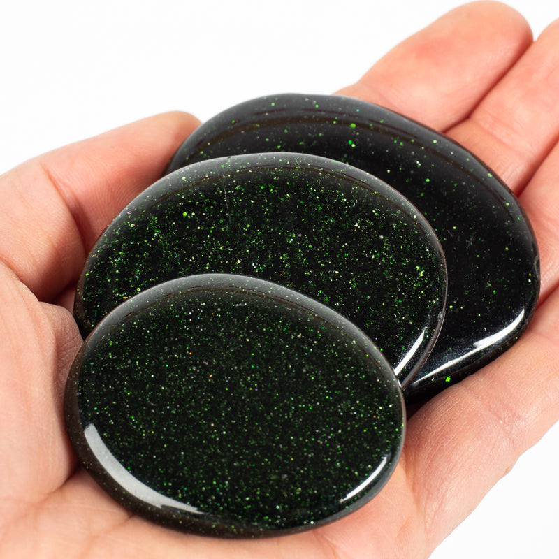 Green Goldstone Palm Stone Crystal Palm Stones Crystal Magic