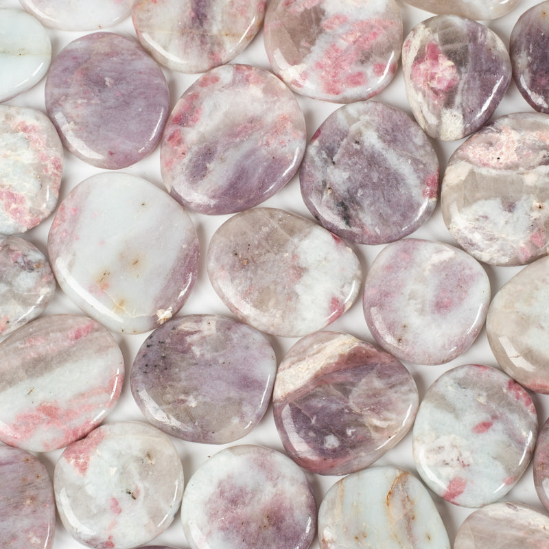 Pink Tourmaline in Quartz Palm Stone Crystal Palm Stones Crystal Magic