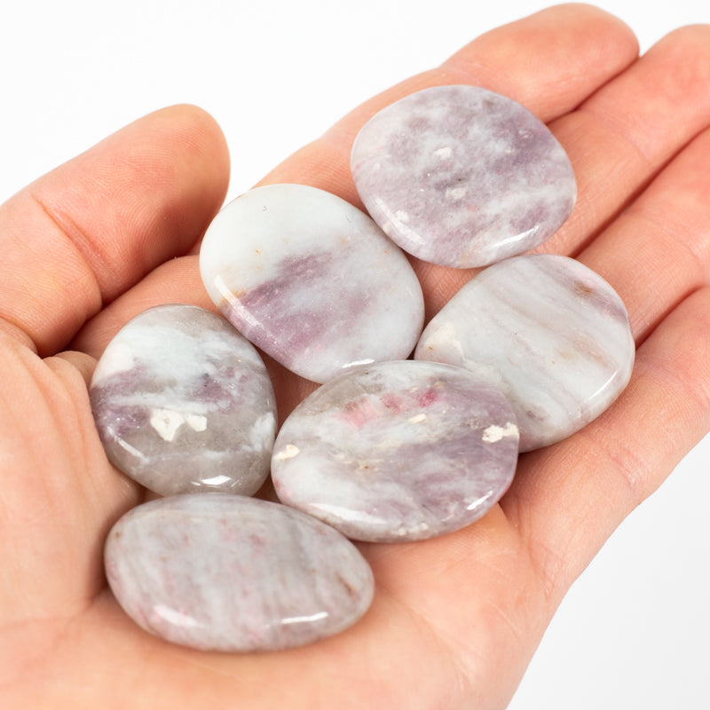 Pink Tourmaline in Quartz Palm Stone Crystal Palm Stones Crystal Magic