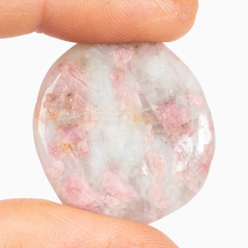 Pink Tourmaline in Quartz Palm Stone Crystal Palm Stones Crystal Magic
