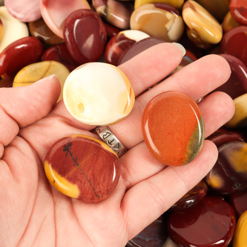 Mookaite Jasper Palm Stone Crystal Palm Stones Cancer Sign Small - Smooth
