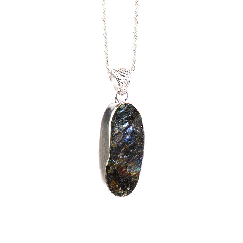 Raw Labradorite Pendant Jewelry: Pendant Starborn Creations