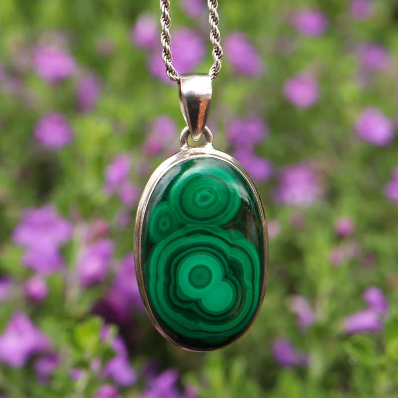 Oval Malachite Pendant