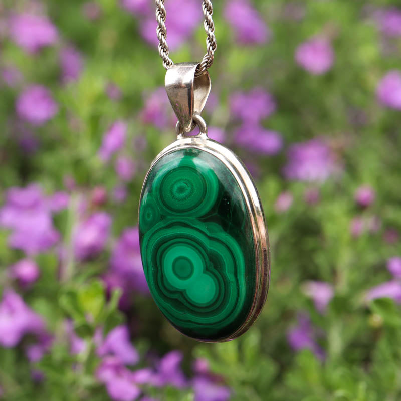 Oval Malachite Pendant