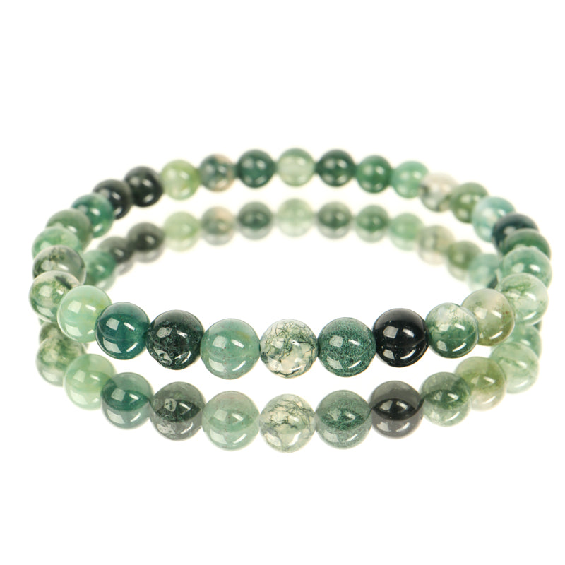 Moss Agate Bracelet Jewelry: Bracelet Crystal Magic 6mm