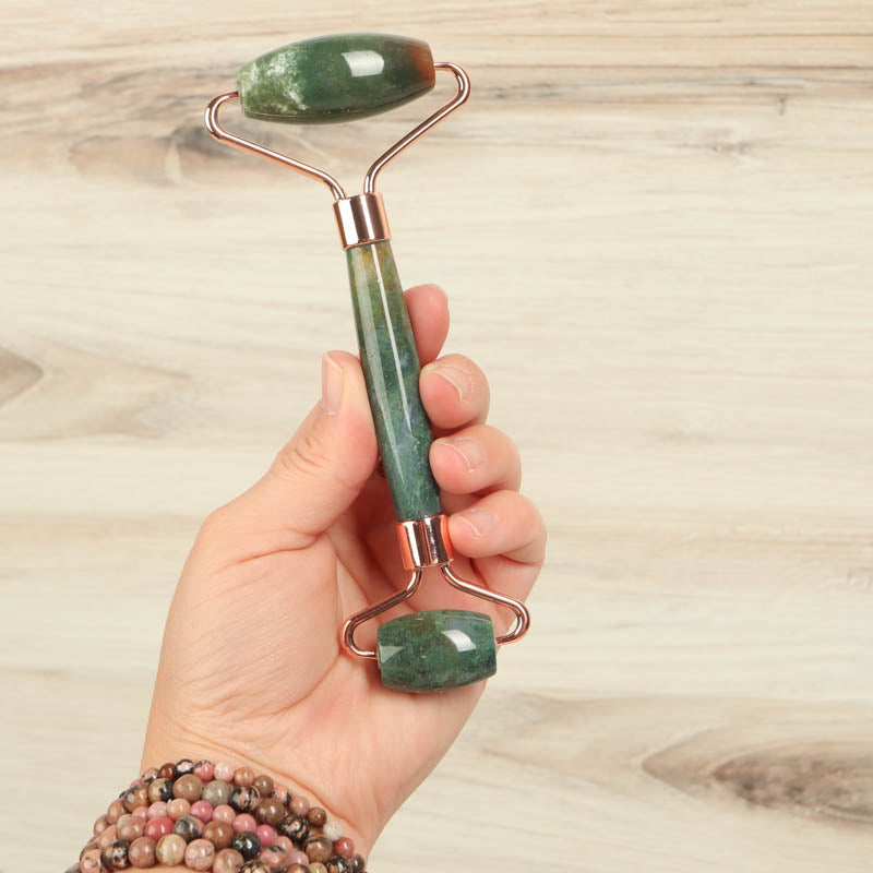 Moss Agate Massage Roller Body Care: Massage Roller Crystal Magic online 