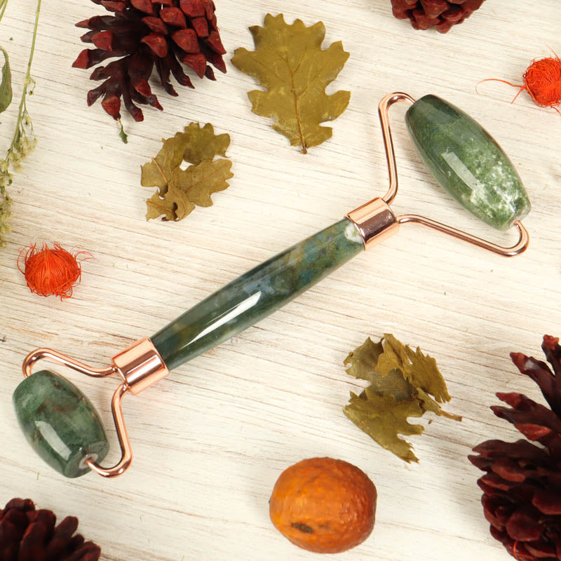 Moss Agate Massage Roller Body Care: Massage Roller Crystal Magic online 